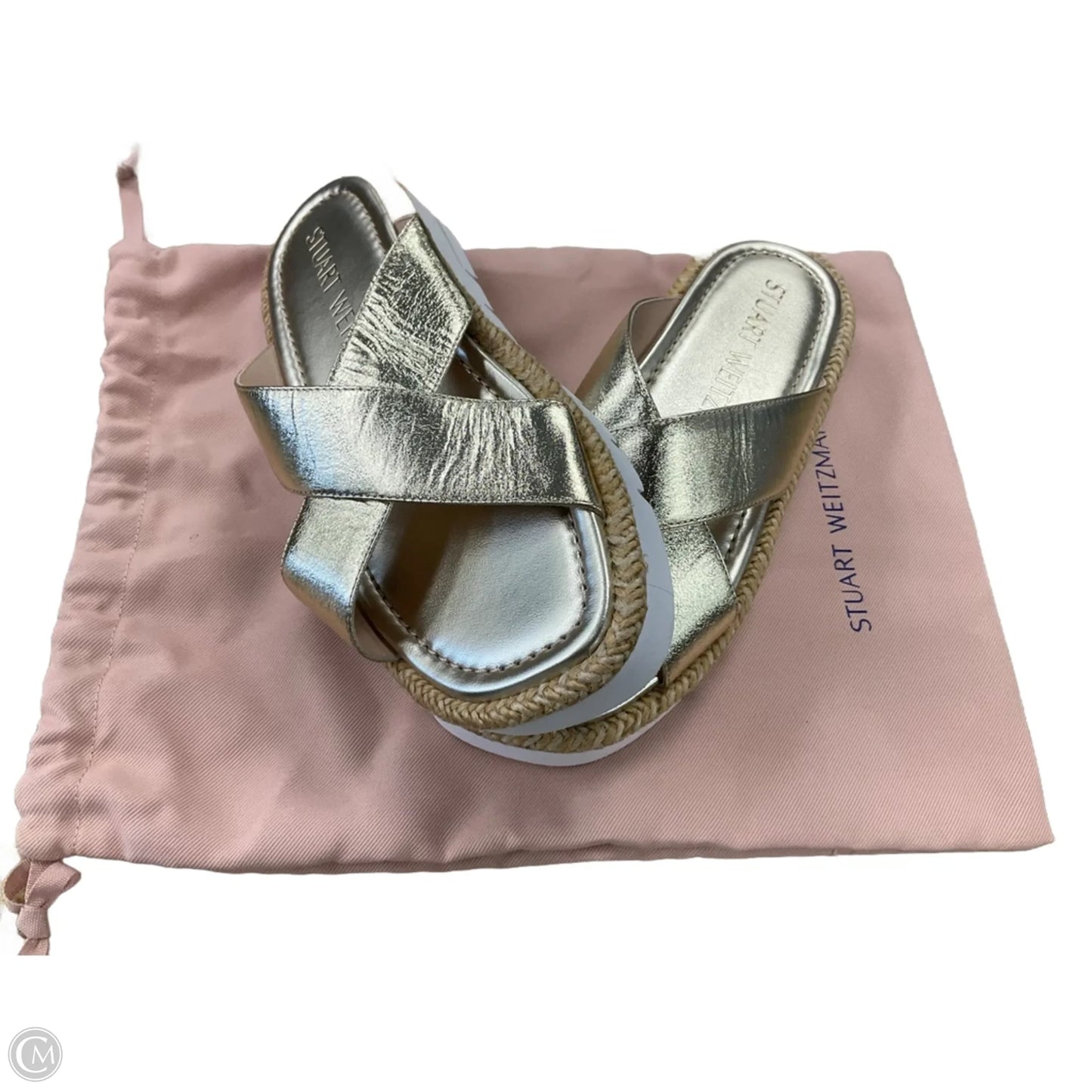 Sandals Designer By Stuart Weitzman In Gold, Size: 6.5
