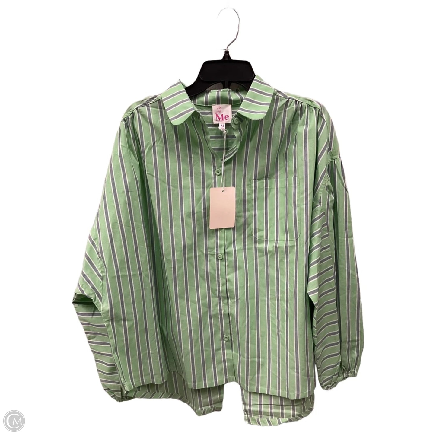 Blouse Long Sleeve By Cmc In Green, Size: M