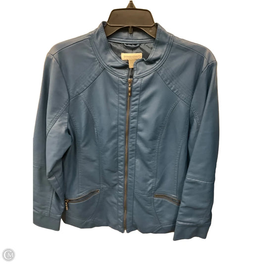 Jacket Faux Fur & Sherpa By Christopher And Banks In Blue, Size: M