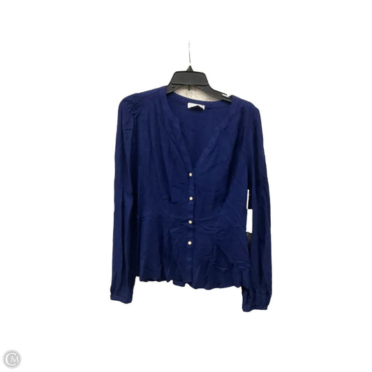 Blouse Long Sleeve By 89th And Madison In Blue, Size: M