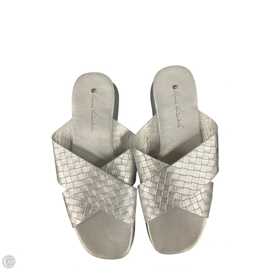 Sandals Heels Platform By Gloria Vanderbilt In Silver, Size: 11