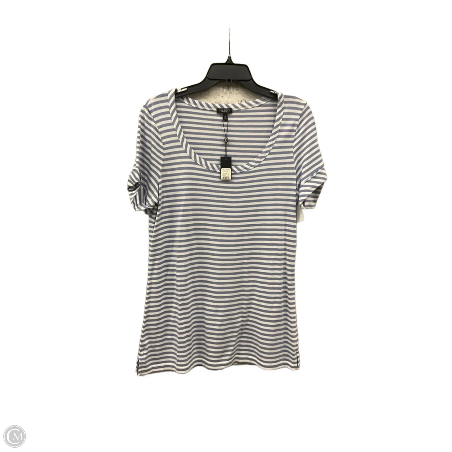 Top Short Sleeve By Talbots In Striped Pattern, Size: M