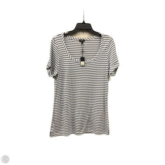 Top Short Sleeve By Talbots In Striped Pattern, Size: M