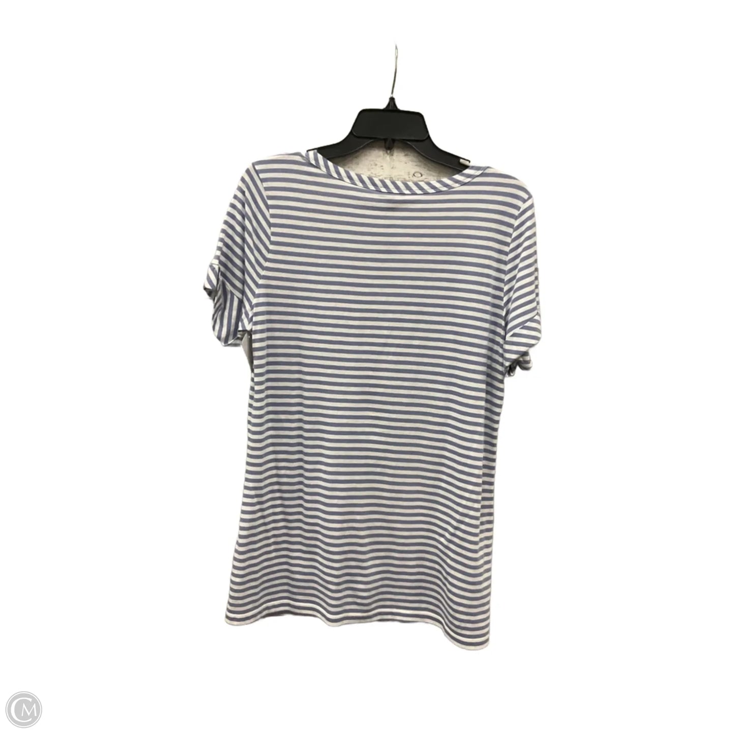 Top Short Sleeve By Talbots In Striped Pattern, Size: M
