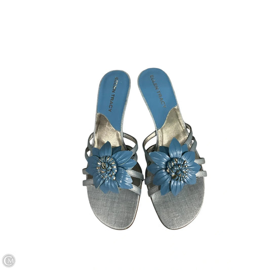 Sandals Heels Kitten By Ellen Tracy In Blue, Size: 8.5