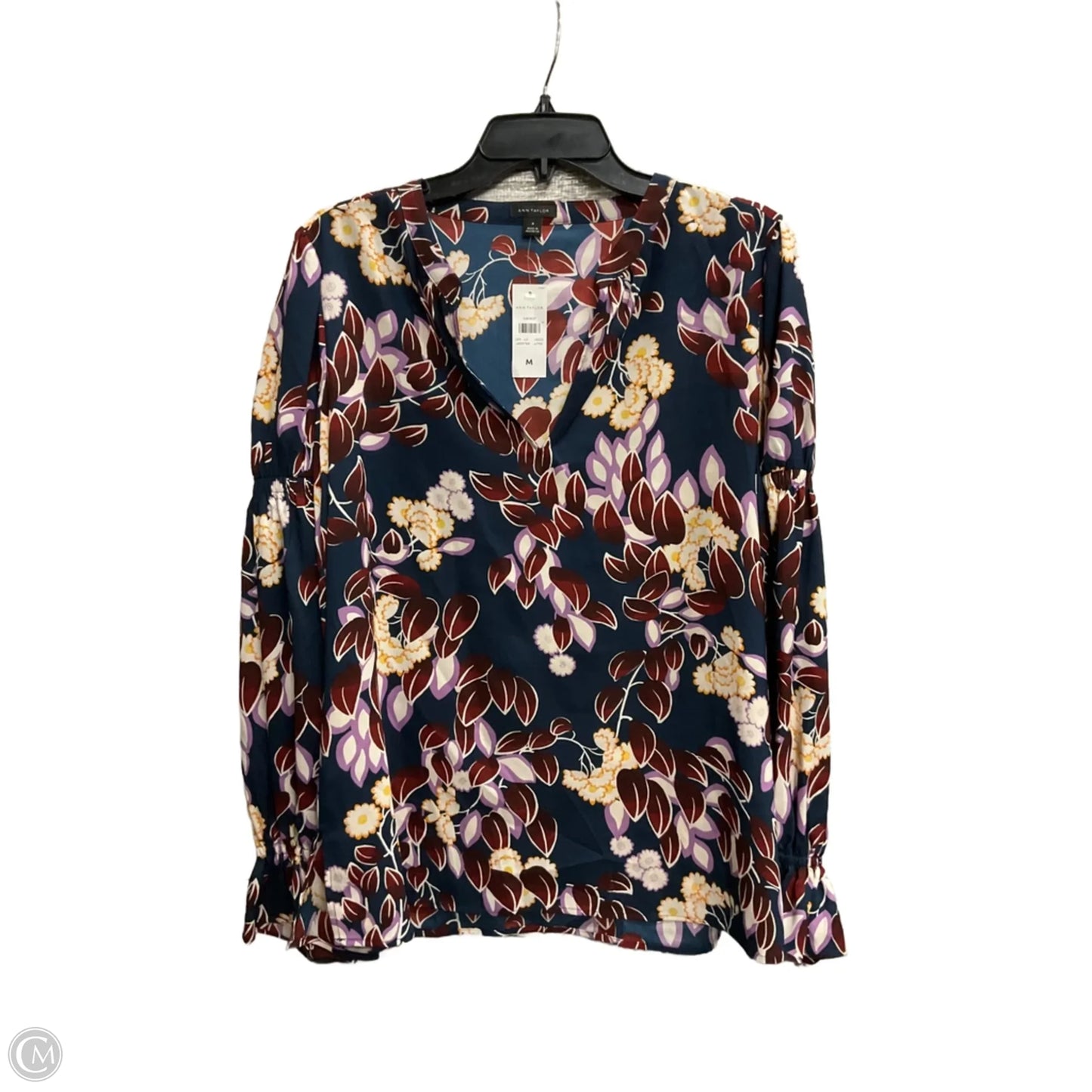 Top Long Sleeve By Ann Taylor In Grey, Size: M