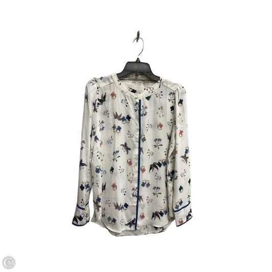Blouse Long Sleeve By Loft In White, Size: M