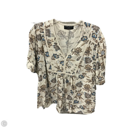 Top Short Sleeve By Lane Bryant In Cream, Size: 3x