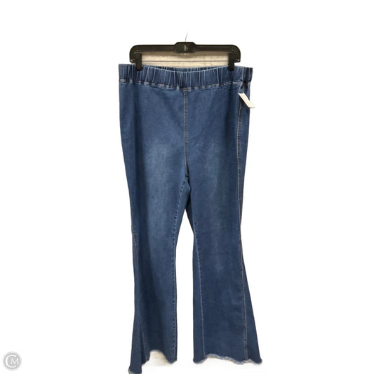 Jeans Wide Leg By American Bazi In Blue Denim, Size: 2x