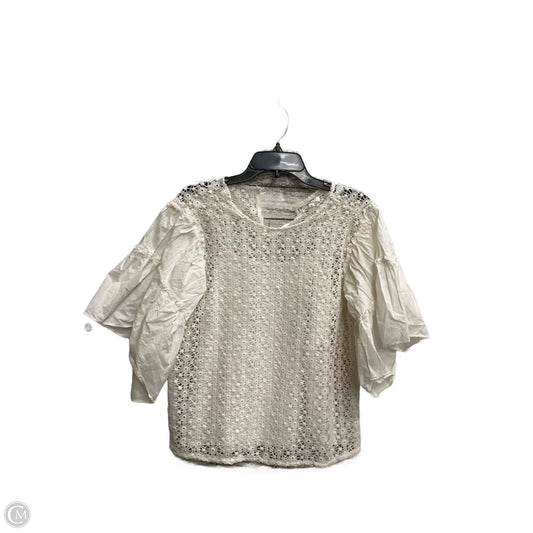 Top Short Sleeve By Clothes Mentor In White, Size: M