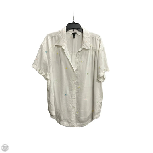 Blouse Short Sleeve By Torrid In White, Size: 2x