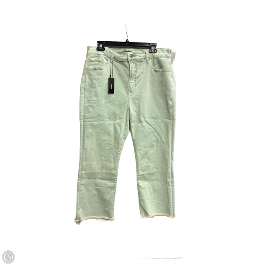 Jeans Cropped By Express In Green Denim, Size: 16