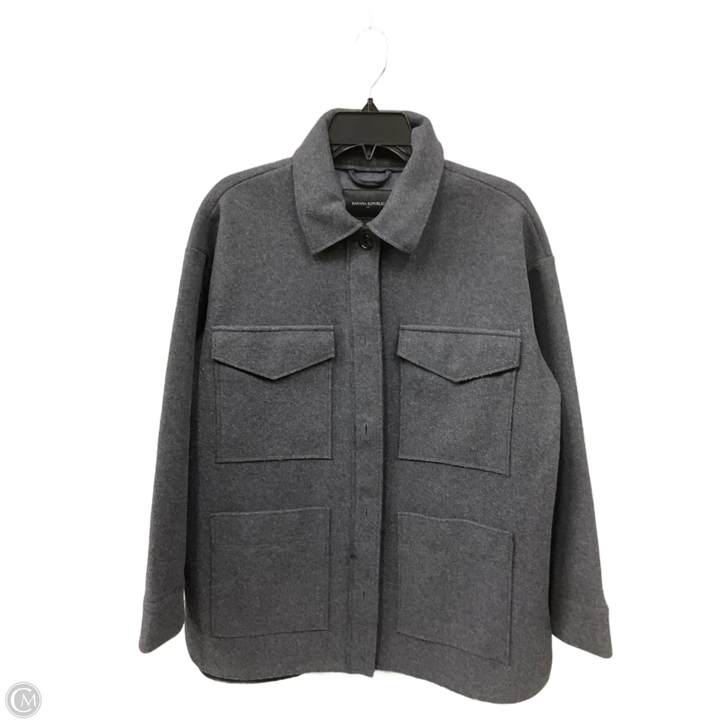 Coat Wool By Banana Republic In Grey, Size: S