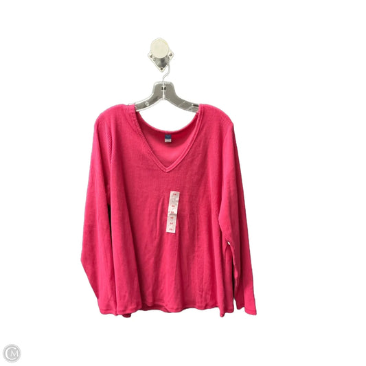 Top Long Sleeve Basic By Old Navy In Pink, Size: 3x
