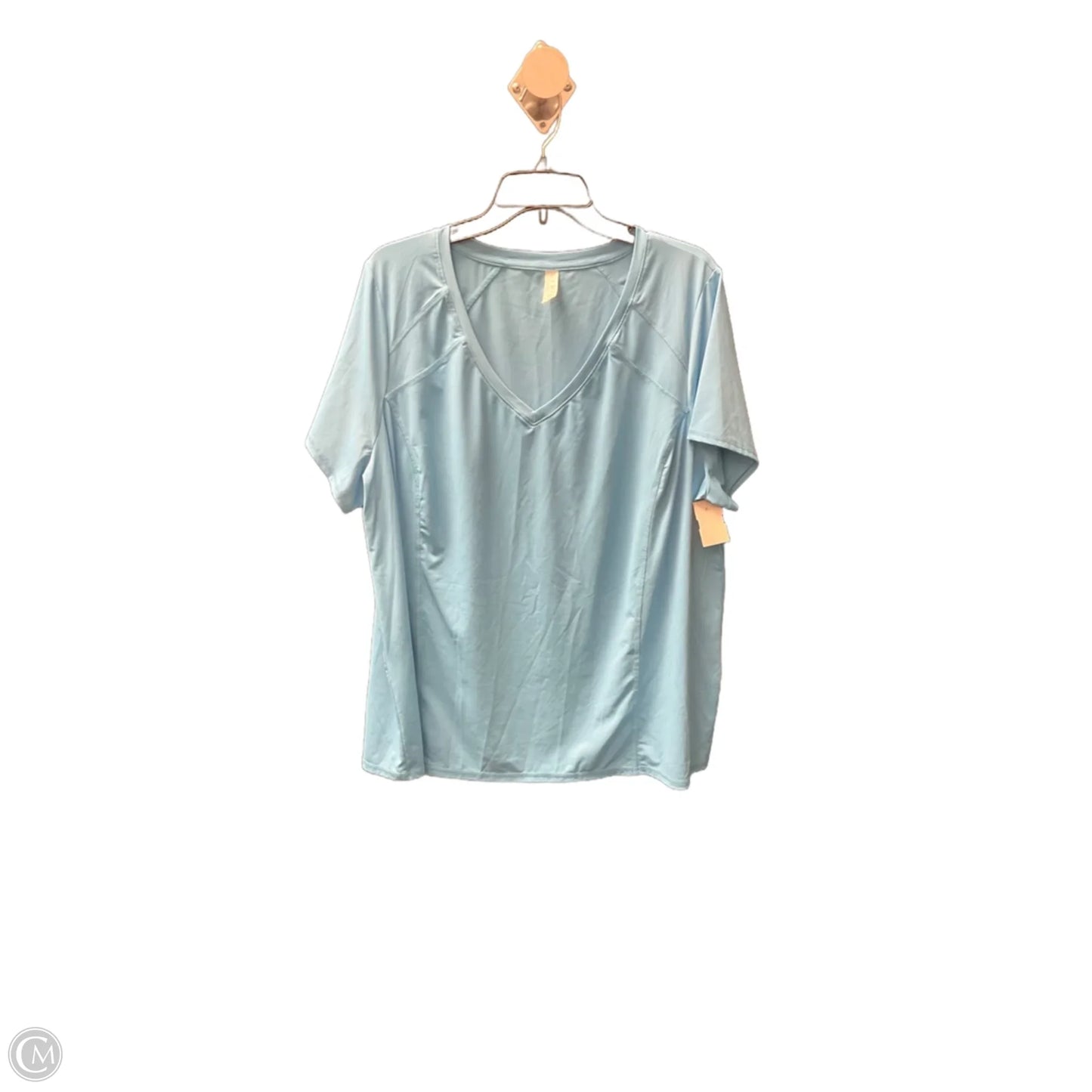 Athletic Top Short Sleeve By Livi Active In Blue, Size: 2x
