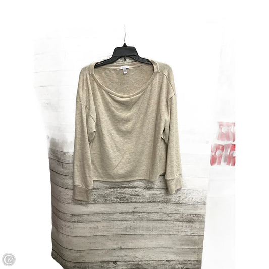 Athletic Top Long Sleeve Crewneck By Beyond Yoga In Tan, Size: S