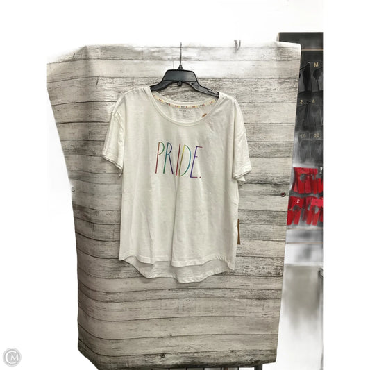 Top Short Sleeve Basic By Rae Dunn In White, Size: Xl