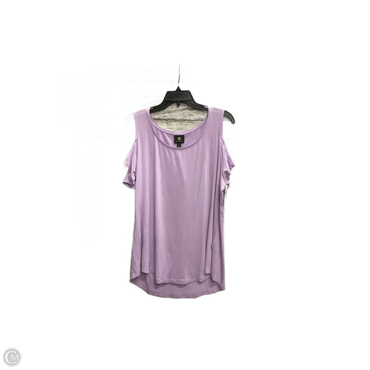 Top Short Sleeve Basic By Jm Collections In Purple, Size: L