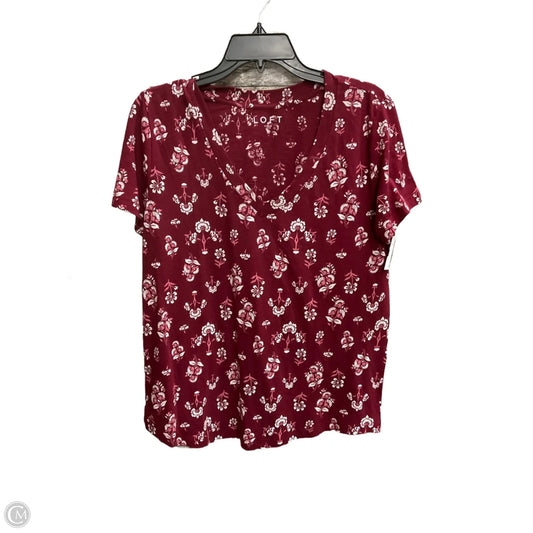 Top Short Sleeve By Loft In Red, Size: M