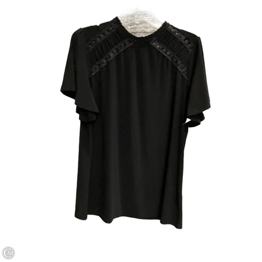 Top Short Sleeve By Anne Klein In Black, Size: 1x