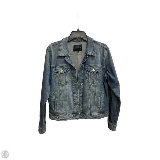 Jacket Denim By Lucky Brand In Blue Denim, Size: L