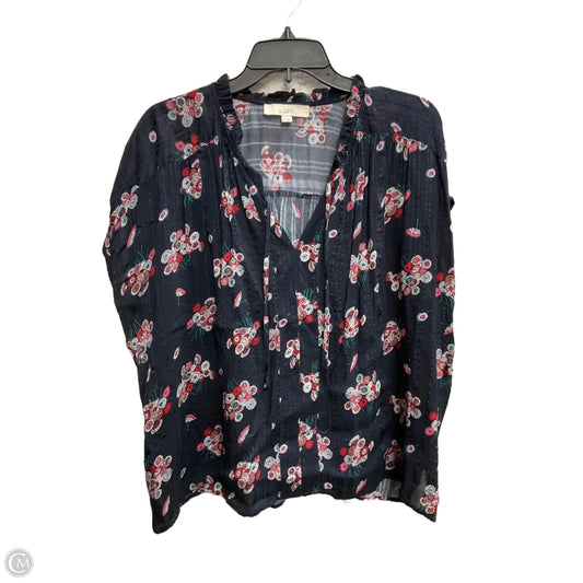 Top Short Sleeve By Loft In Navy, Size: Xl