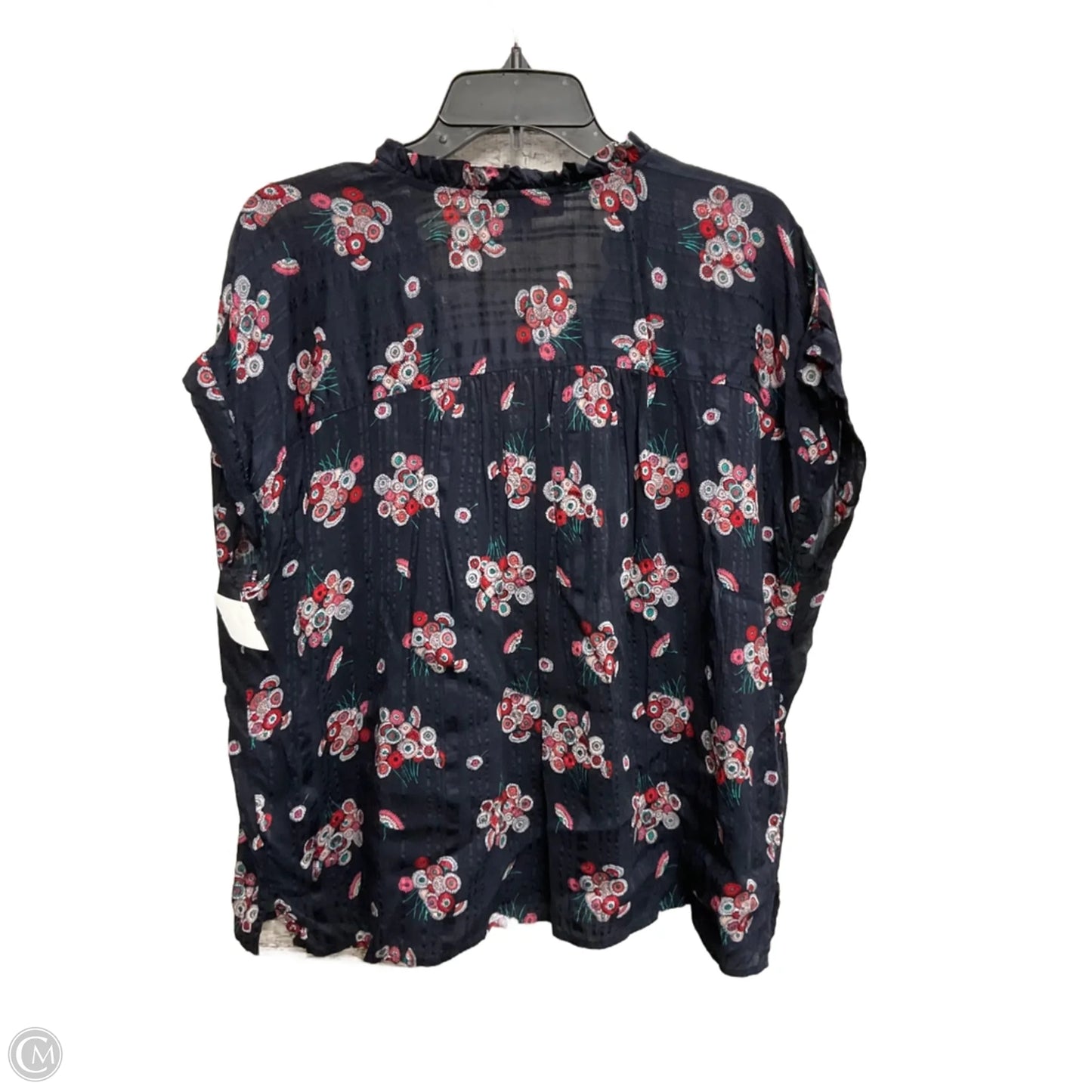 Top Short Sleeve By Loft In Navy, Size: Xl