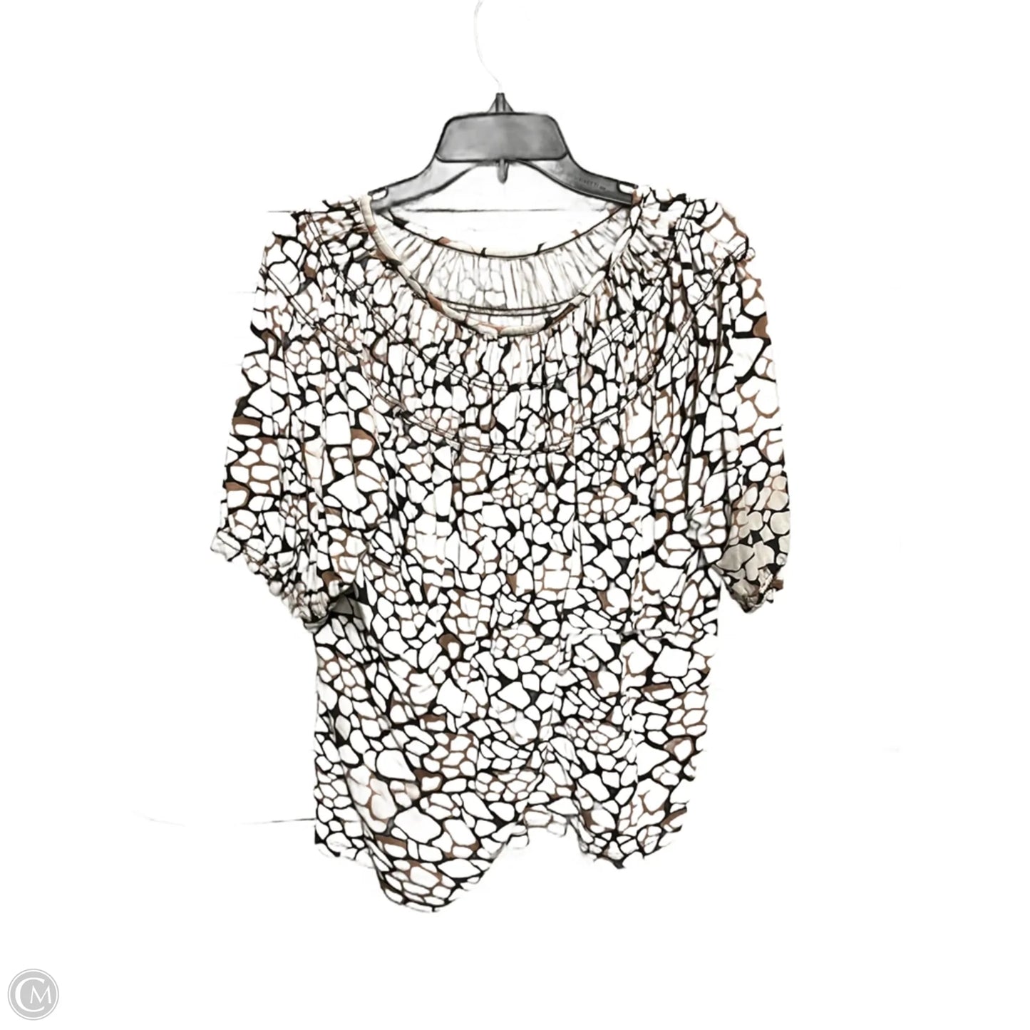 Top Short Sleeve By Loft In Cream, Size: L