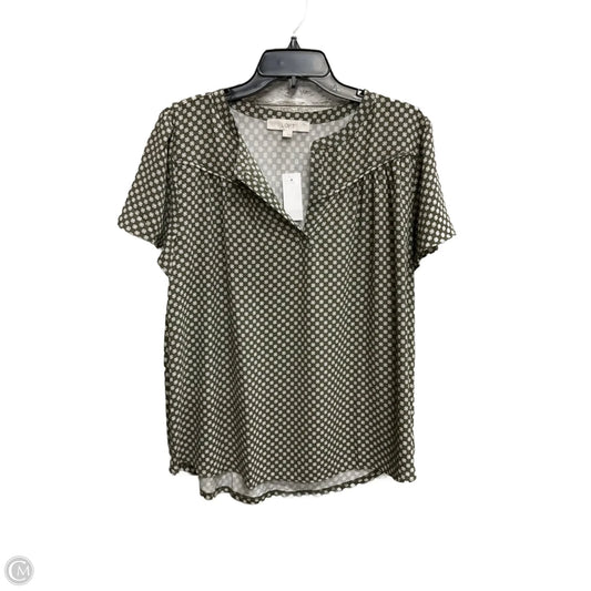 Top Short Sleeve By Loft In Green, Size: L