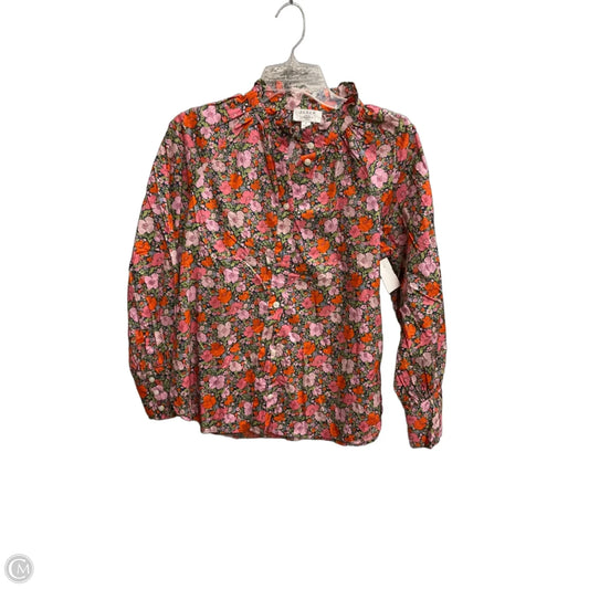 Blouse Long Sleeve By J. Crew In Floral Print, Size: S