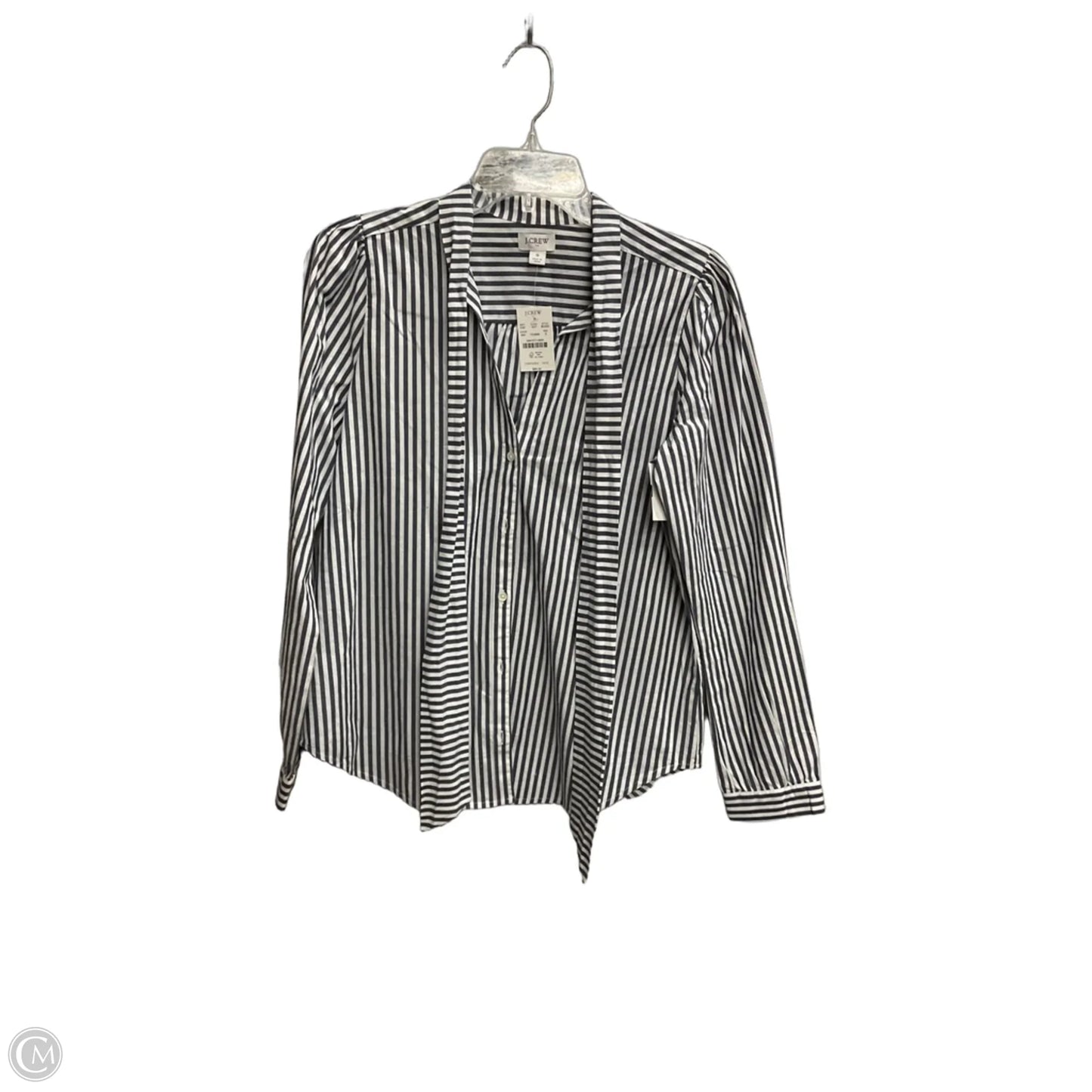 Blouse Long Sleeve By J. Crew In Striped Pattern, Size: S