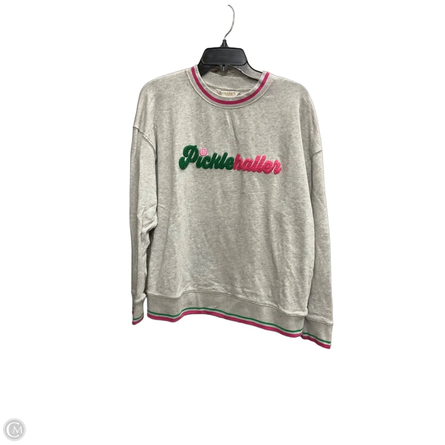 Sweatshirt Crewneck By Shiraleah In Grey, Size: L