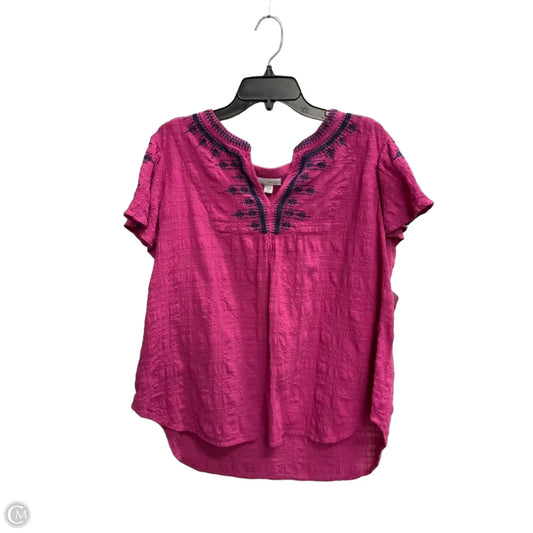 Top Short Sleeve By J. Jill In Pink, Size: Xl