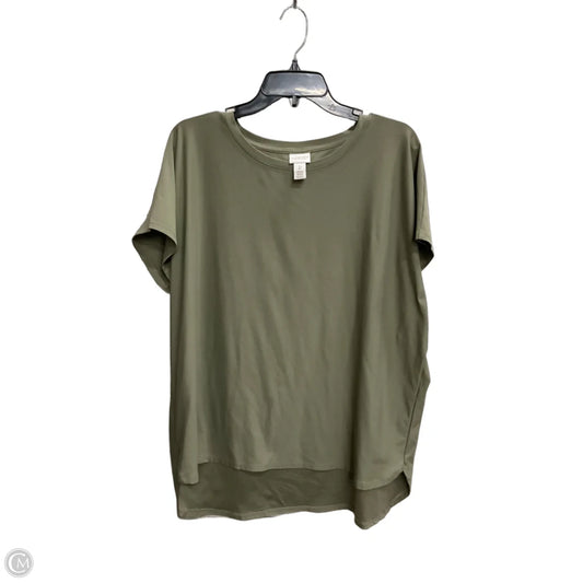 Top Short Sleeve By Chicos In Green, Size: L