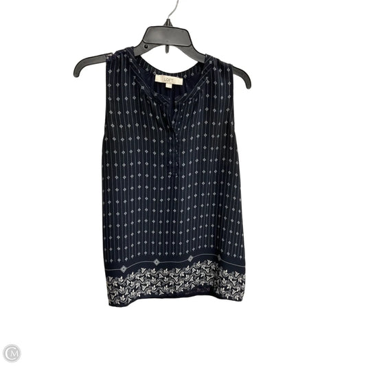 Top Sleeveless By Loft In Navy, Size: M