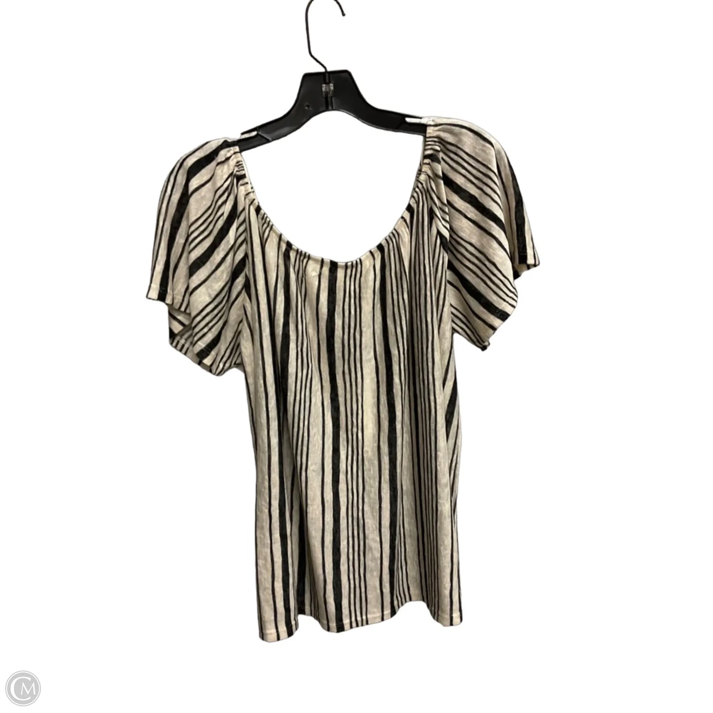 Top Short Sleeve By Workshop In Striped Pattern, Size: Xl