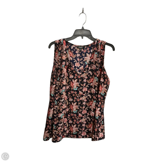 Top Sleeveless By Express In Floral Print, Size: L