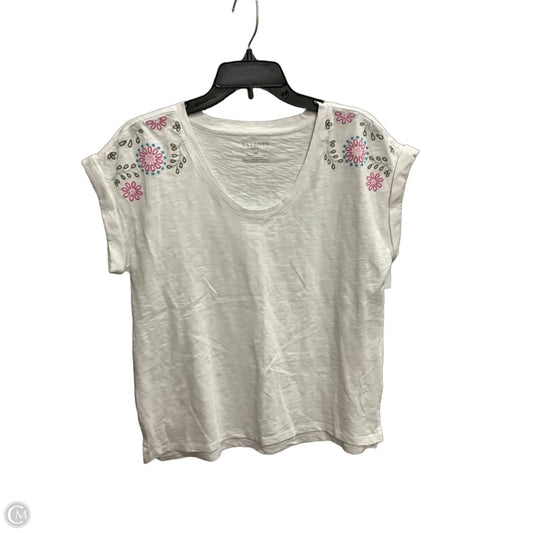 Top Short Sleeve By Talbots In White, Size: M