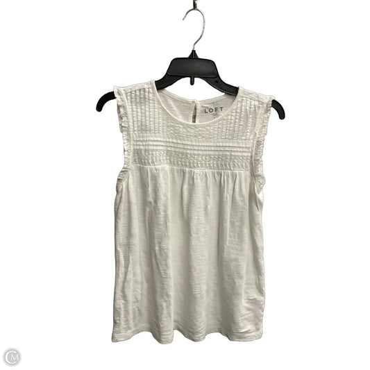 Top Short Sleeve By Loft In White, Size: S