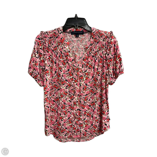 Top Short Sleeve By Tommy Hilfiger In Floral Print, Size: Xs