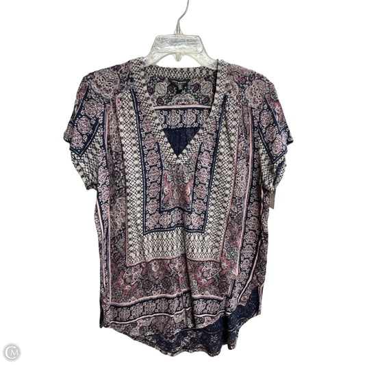 Top Short Sleeve By Lucky Brand In Blue, Size: L