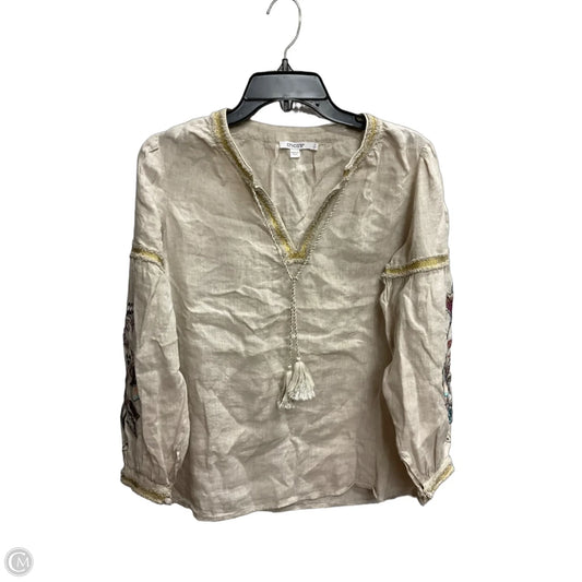 Top 3/4 Sleeve By Chicos In Cream, Size: L
