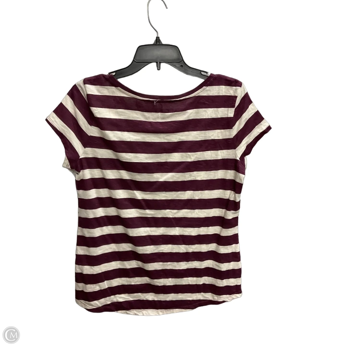 Top Short Sleeve Basic By Loft In Striped Pattern, Size: M