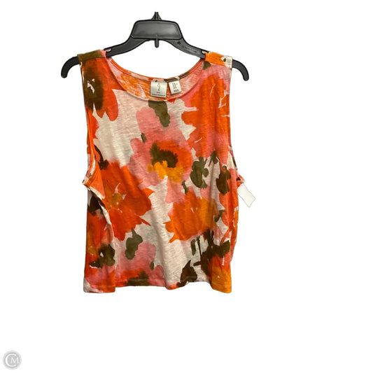 Top Sleeveless By Joie In Orange, Size: Xl