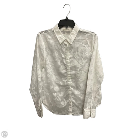 Blouse Long Sleeve By Doe & Rae In White, Size: M