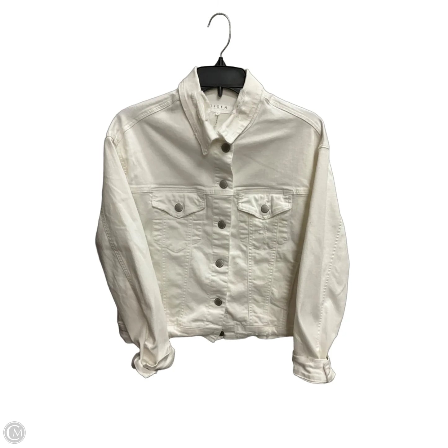 Jacket Denim By Risen In White Denim, Size: S