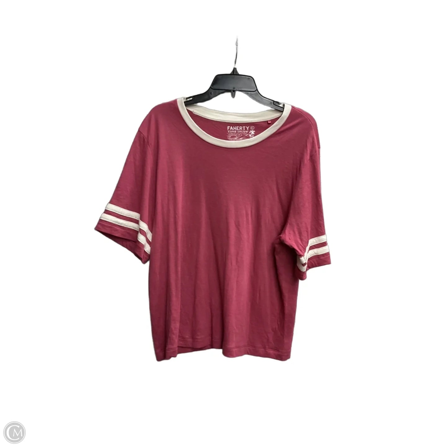 Top Short Sleeve By Faherty In Pink, Size: Xl