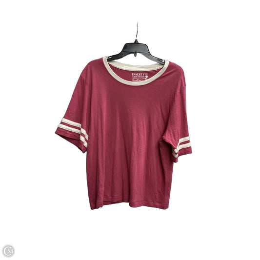 Top Short Sleeve By Faherty In Pink, Size: Xl