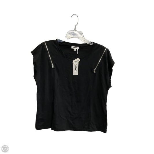 Top Short Sleeve By Dkny In Black, Size: L