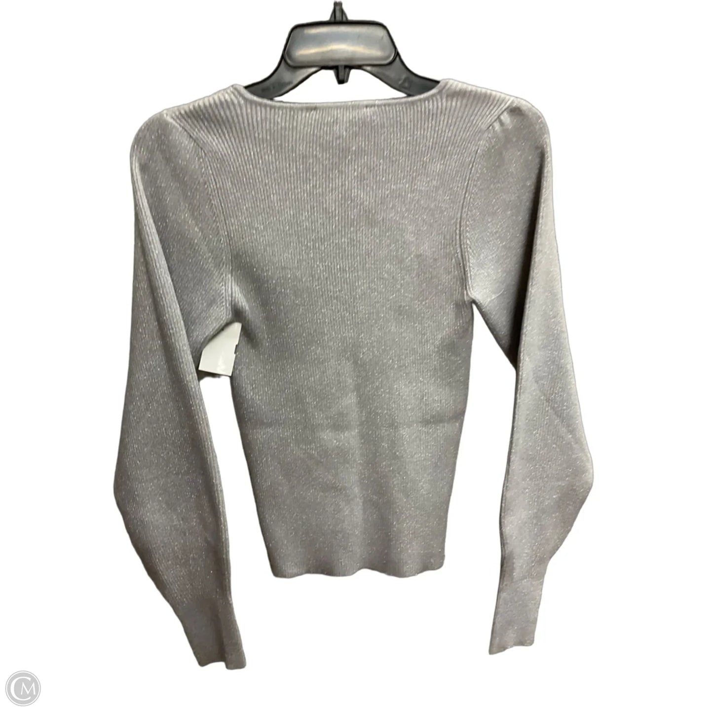 Top Long Sleeve By Ann Taylor In Silver, Size: M